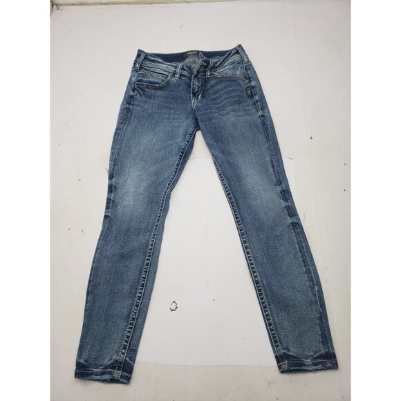 Silver Jeans Co. Elyse Skinny Ankle Size W25/L27 Medium Wash Denim Blue Jeans - Picture 1 of 16